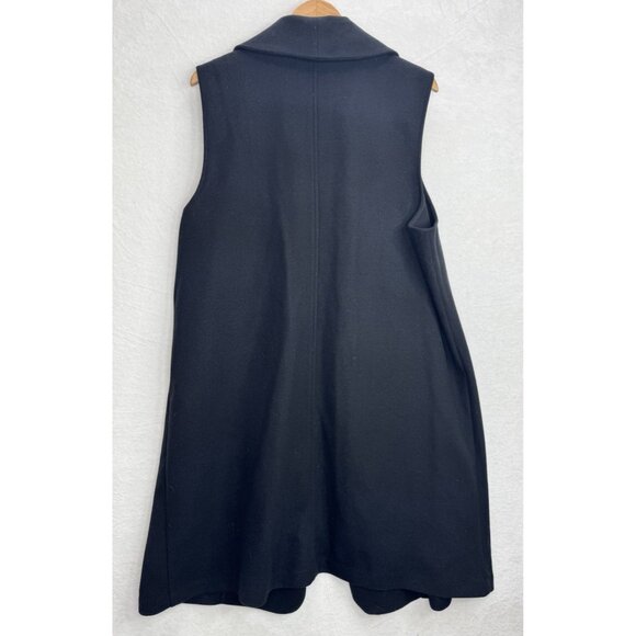 Joie Women's Black Midi Blazer Vest Open Size 2X Pockets Plus - Picture 5 of 11